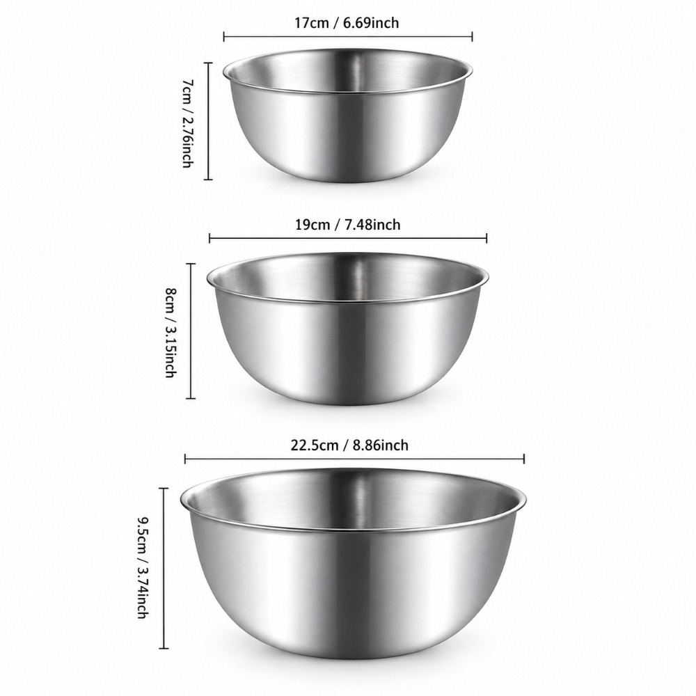 스테인리스 스틸 믹싱볼 3종 세트 눈금 표시 두꺼운 믹 - Baking Kitchen Set 리뷰 및 가격